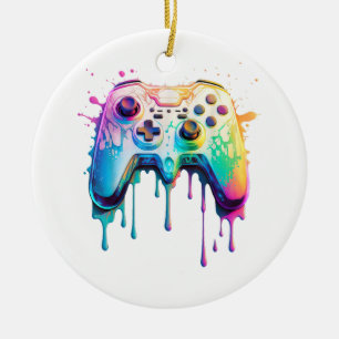 Gamer Graphic Video Game - farbenfrohe Video Game Keramik Ornament