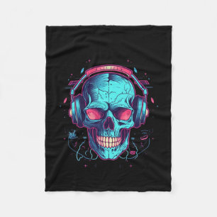 Gamer Halloween Costume Skull Gaming Videospiel Fleecedecke