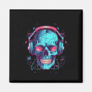Gamer Halloween Costume Skull Gaming Videospiel Magnet