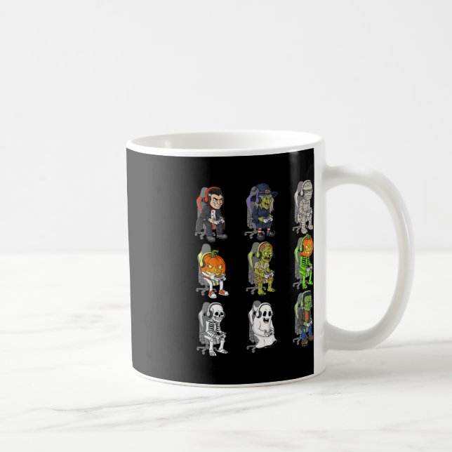 Gamer Halloween Skeleton Vampire Gaming Mummy Boys Kaffeetasse (Rechts)