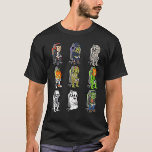 Gamer Halloween Skeleton Vampire Gaming Mummy Boys T-Shirt