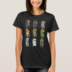 Gamer Halloween Skeleton Vampire Gaming Mummy Boys T-Shirt