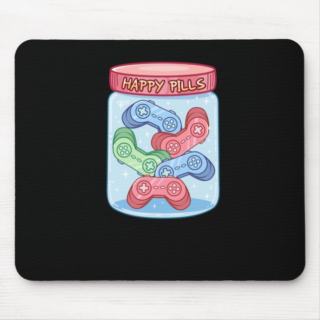 Gamer Happy Pills Aufkleber Mousepad (Vorne)