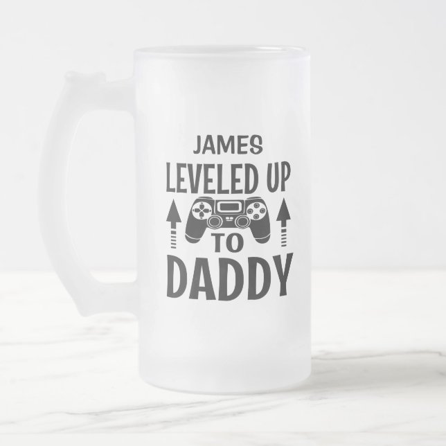 Gamer hat bis zu Daddy Personalisierten Namen Mattglas Bierglas (Links)