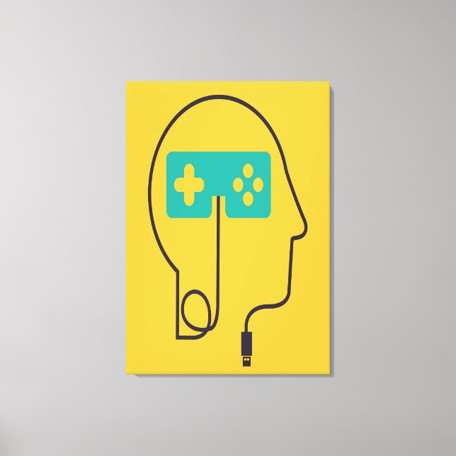 Gamer Head Leinwanddruck (Vorderseite)