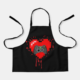 Gamer Heart Valentinstag Videospiele Kinder Schürze