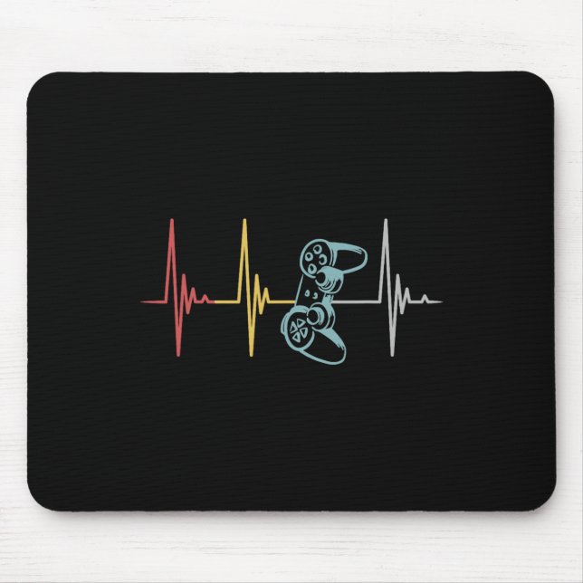 Gamer Heartbeat Controller für Nerd Multiplayer Ga Mousepad (Vorne)