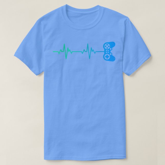 Gamer Heartbeat Cooler Videospielcontroller  T-Shirt (Design vorne)
