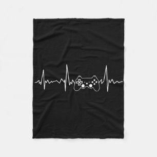 Gamer Heartbeat Funny Video Game Gift Boys Men Gam Fleecedecke