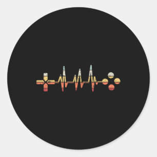 Gamer Heartbeat für Videospielliebhaber Runder Aufkleber