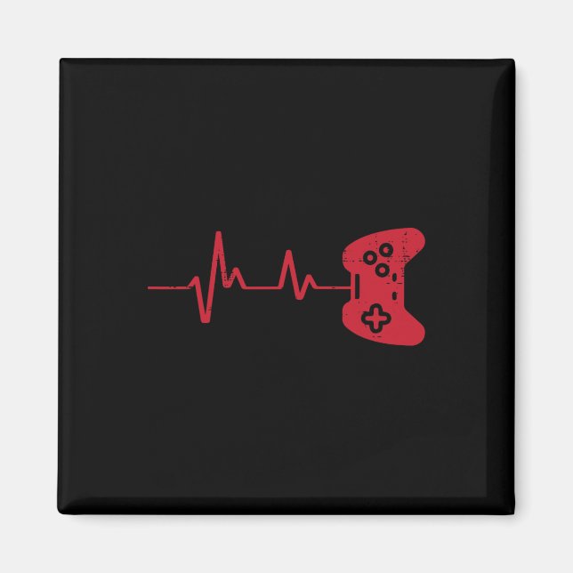 Gamer Heartbeat Game Controller Gaming Boys Kinder Magnet (Vorne)