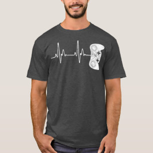 Gamer Heartbeat Gaming Video Game Lover Men Boys T-Shirt