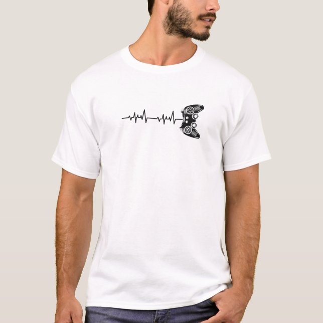 Gamer Heartbeat Life Heartbeat Liebe Funny Video G T-Shirt (Vorderseite)