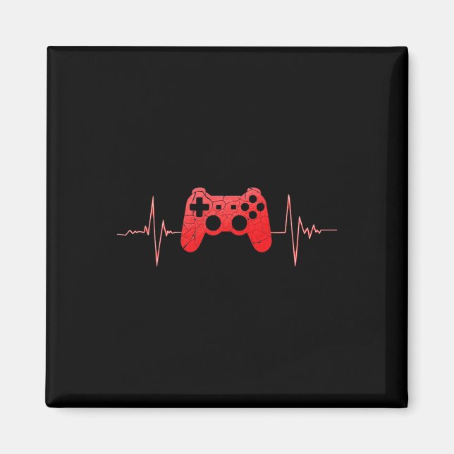 Gamer Heartbeat Puls Video Game Controller Gaming Magnet (Vorne)