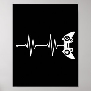 Gamer Heartbeat-Shirt-Geschenk für Videospiel Love Poster