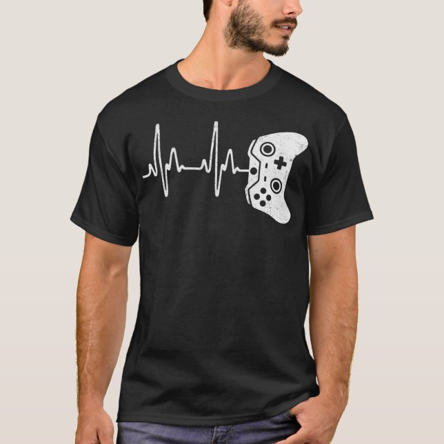 Gamer Heartbeat Video Game Lover Geschenk _2 T-Shirt (Vorderseite)