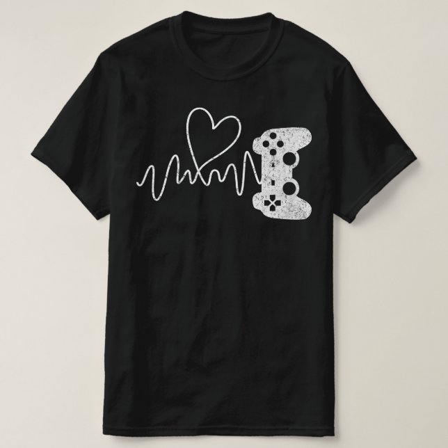 Gamer Heartbeat Video Game T-Shirt (Design vorne)