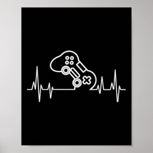 Gamer Heartbeat Video Games Boys Teens Boys Kids Poster