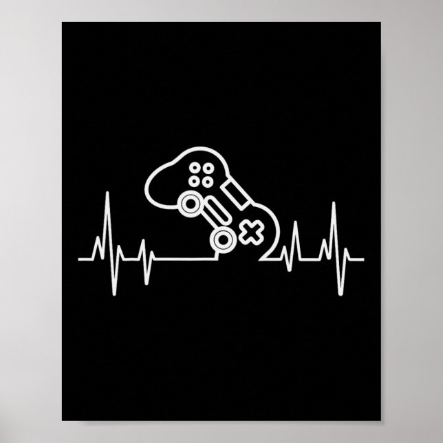 Gamer Heartbeat Video Games Boys Teens Boys Kids Poster (Vorne)