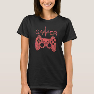 Gamer-Herzfrequenz-Shirt Lustiges Videospiel-Gesch T-Shirt