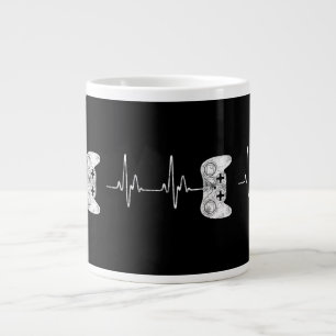 Gamer Herzschlag Videospiel Liebhaber Jumbo-Tasse