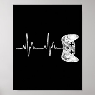 Gamer Herzschlag Videospiel Liebhaber Poster