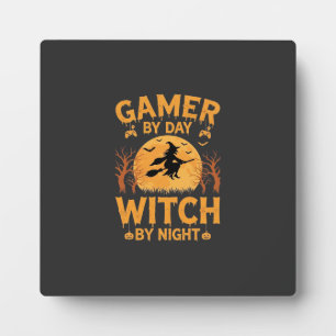 Gamer-Hexe Halloween-Gaming-Design Fotoplatte