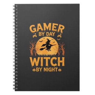 Gamer-Hexe Halloween-Gaming-Design Notizblock