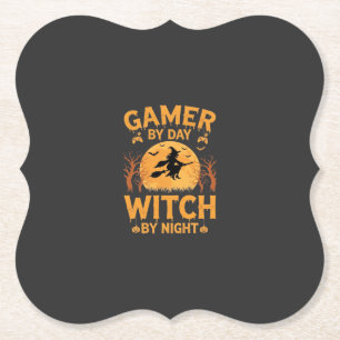 Gamer-Hexe Halloween-Gaming-Design Untersetzer