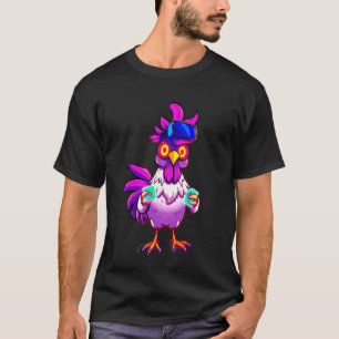 Gamer Hühner Sonnenbrille Lustig Farm Hahn Tag Ga T-Shirt