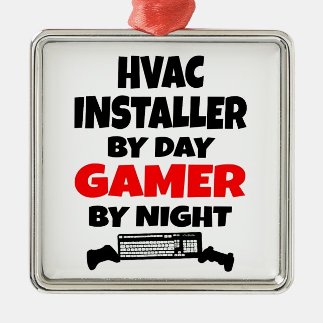 Gamer HVAC Installer Ornament Aus Metall (Vorne)
