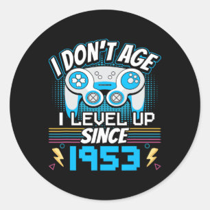 Gamer I Don't Age I Level Up Seit 1953 Gaming Bir Runder Aufkleber