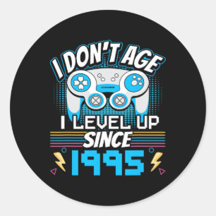 Gamer I Don't Age I Level Up Seit 1995 Gaming Bir Runder Aufkleber