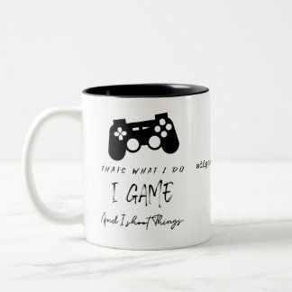 Gamer I Game & I Shoot Things Funny Gift Zweifarbige Tasse