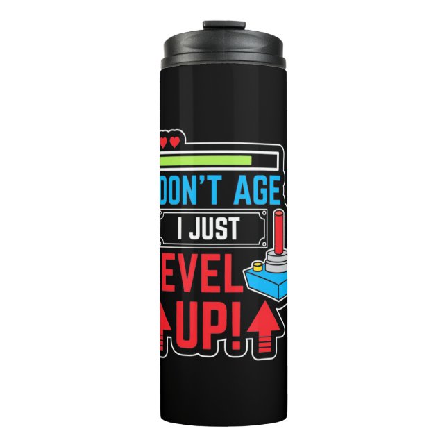 Gamer I Just Level Up Thermosbecher (Vorderseite)