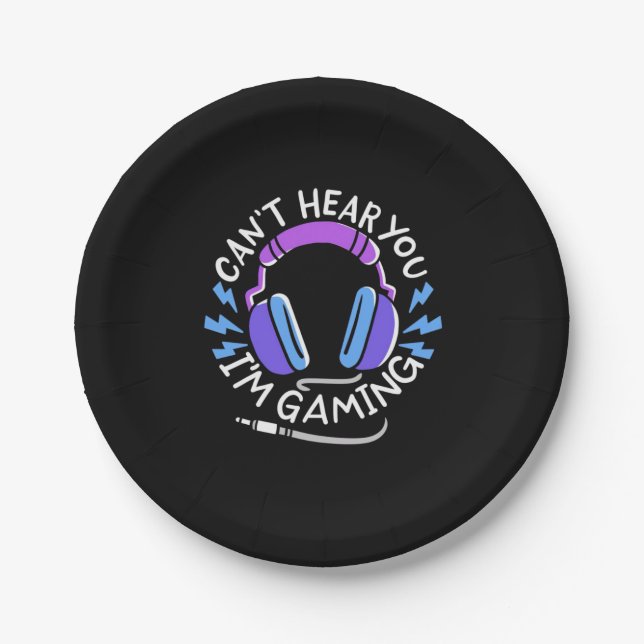 Gamer Ich spiele Pappteller (Vorderseite)