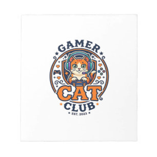 Gamer-Katze Katzen-Mama Geschenkidee - Gamer-Katze Notizblock