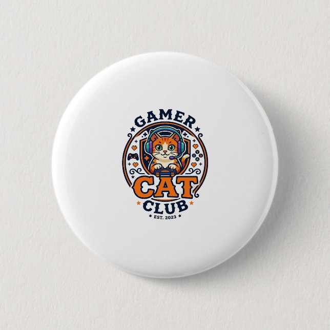 Gamer-Katze Katzenmutter-Geschenkidee - Gamer-Katz Button (Vorderseite)
