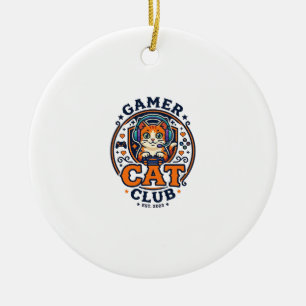 Gamer-Katze Katzenmutter-Geschenkidee - Gamer-Katz Keramik Ornament