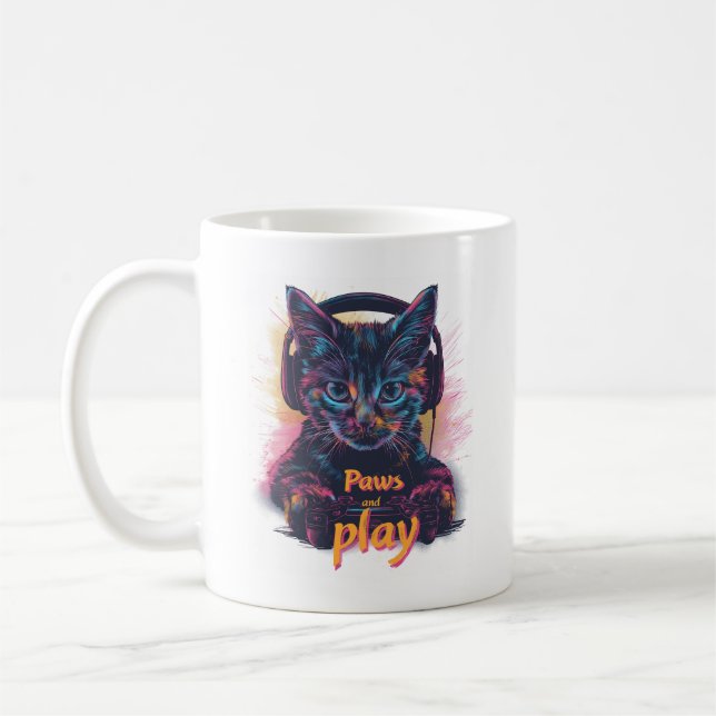 Gamer-Katze Level Up Kaffeetasse (Links)