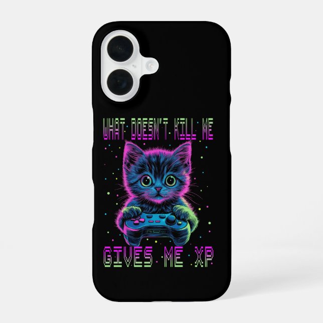 Gamer Katze XP iPhone 16 Hülle (Rückseite)