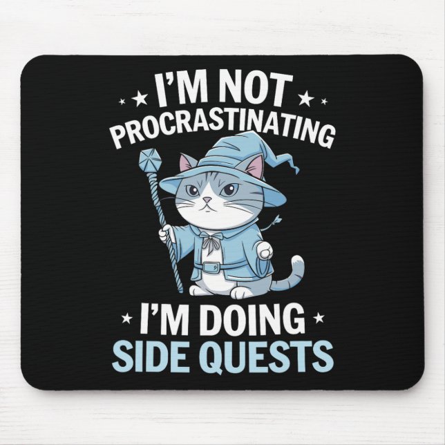 Gamer-Katzen Nebenquest Verschleppend Nerdy Tablet Mousepad (Vorne)