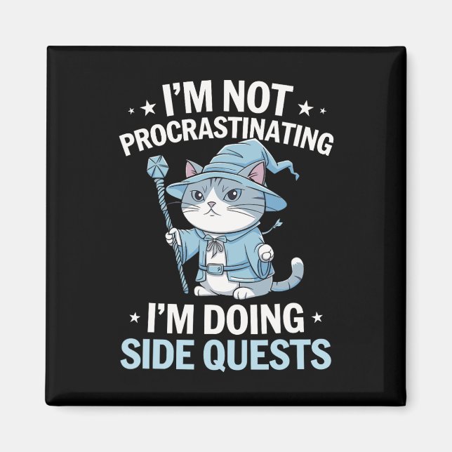 Gamer-Katzen Nebenquest Verschleppung Nerdy Tablet Magnet (Vorne)