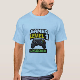 Gamer Level 1 freigeschaltet Anfänger-Controller L T-Shirt