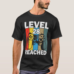 Gamer Level 28 erreicht 28. Geburtstag T-Shirt