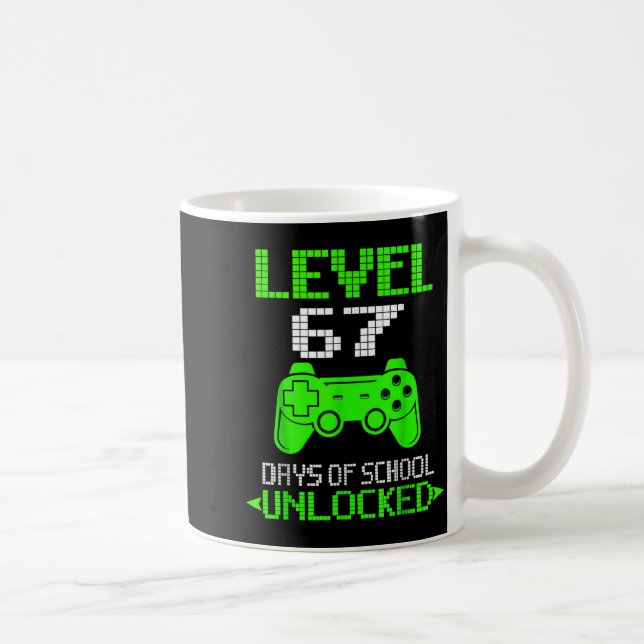Gamer Level 6 7 Unlocked 100th Day Of School Meme  Kaffeetasse (Rechts)