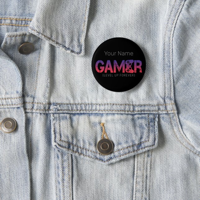 Gamer Level Up Forever Retro-Gamepad-Design Button (Beispiel)