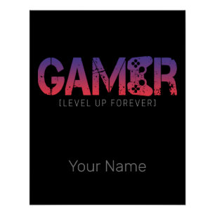 Gamer Level Up Forever Retro-Gamepad-Design Poster