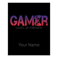 Gamer Level Up Forever Vintag Gamepad Design