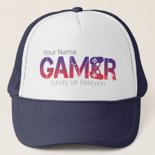 Gamer Level Up Forever Vintag Gamepad Design Truckerkappe